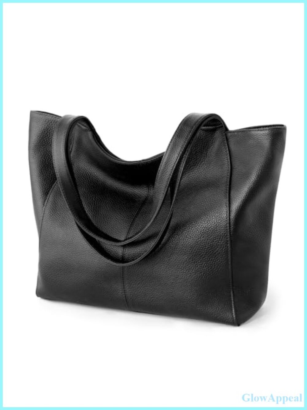 Genuine Leather Tote Bag Zipper Work Slouchy Shoulder Purse